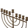 Vintiquewise Modern Solid Metal Judaica Hanukkah Menorah 9 Branched Candelabra, Gold Small QI004119.GD.S